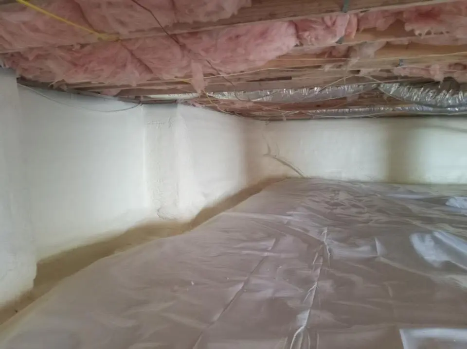 Crawl space encapsulation with closed-cell spray foam for Attic Insulation in New Hanover