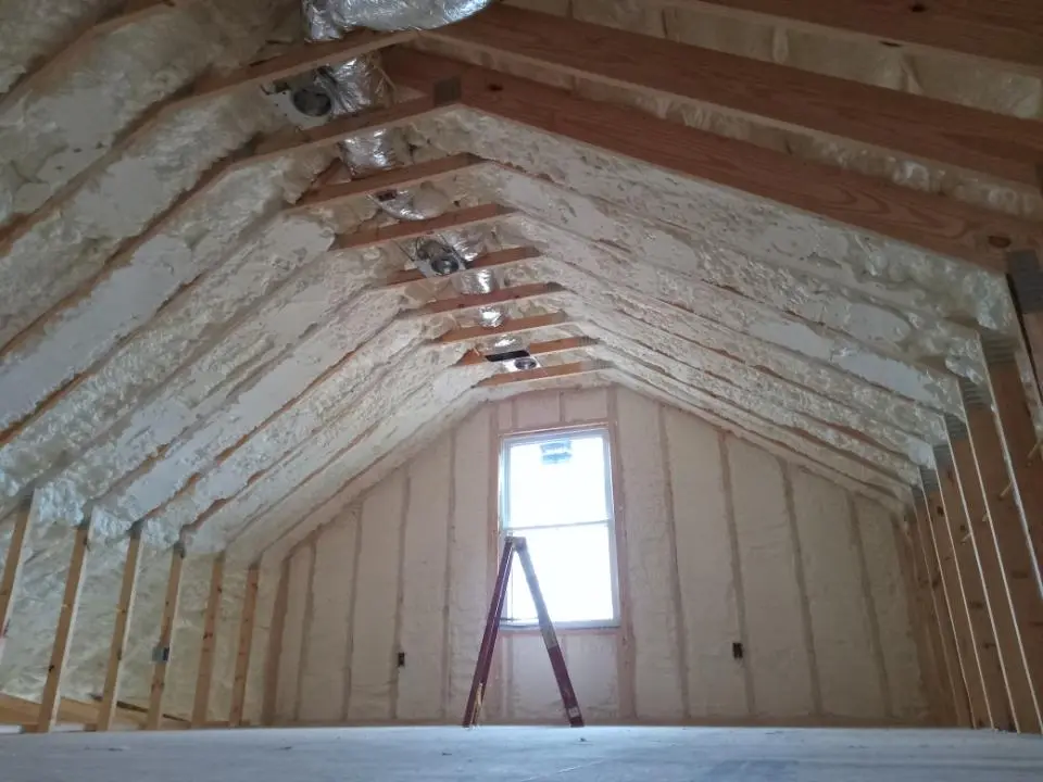 Spray foam roofing application for Crawl Space Insulation project in New Hanover